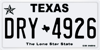 TX license plate DRY4926