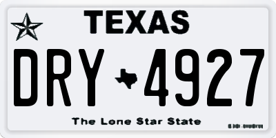TX license plate DRY4927