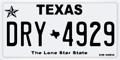 TX license plate DRY4929