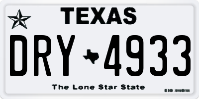 TX license plate DRY4933