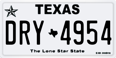 TX license plate DRY4954