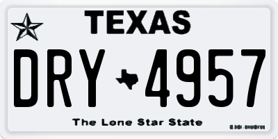 TX license plate DRY4957