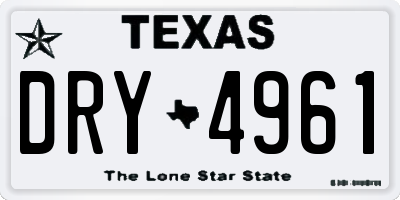 TX license plate DRY4961