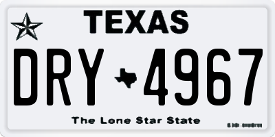 TX license plate DRY4967