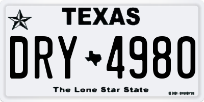 TX license plate DRY4980
