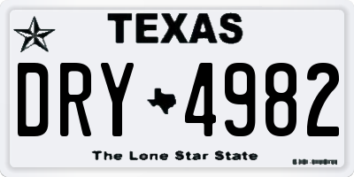 TX license plate DRY4982