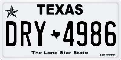 TX license plate DRY4986