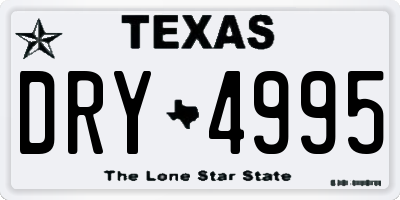TX license plate DRY4995