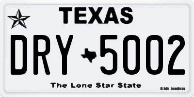 TX license plate DRY5002