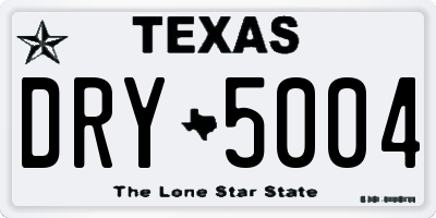 TX license plate DRY5004