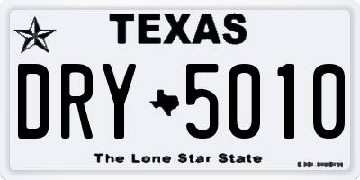 TX license plate DRY5010