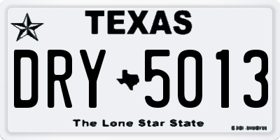 TX license plate DRY5013