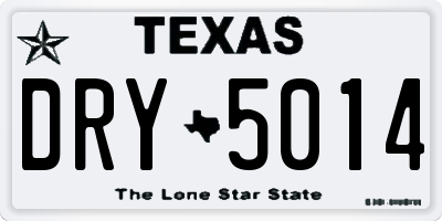 TX license plate DRY5014