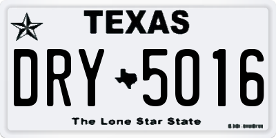TX license plate DRY5016