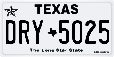 TX license plate DRY5025