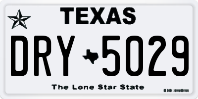 TX license plate DRY5029