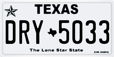 TX license plate DRY5033