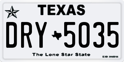 TX license plate DRY5035