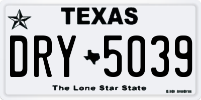 TX license plate DRY5039