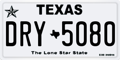 TX license plate DRY5080