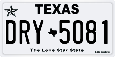 TX license plate DRY5081
