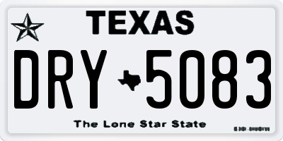 TX license plate DRY5083