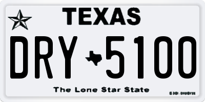 TX license plate DRY5100