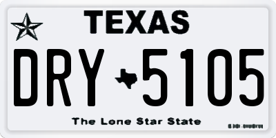 TX license plate DRY5105
