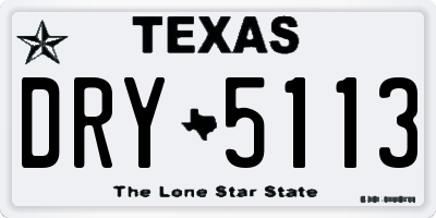 TX license plate DRY5113