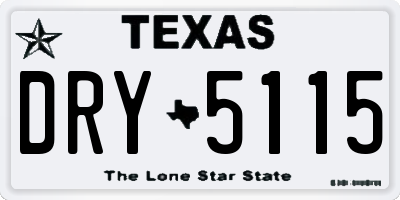TX license plate DRY5115