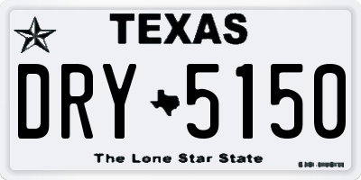 TX license plate DRY5150