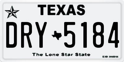 TX license plate DRY5184