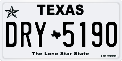 TX license plate DRY5190