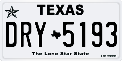 TX license plate DRY5193