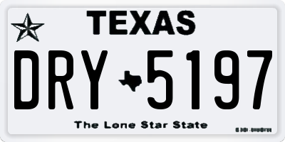TX license plate DRY5197
