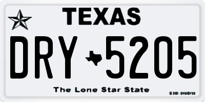 TX license plate DRY5205