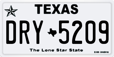 TX license plate DRY5209