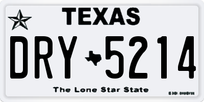 TX license plate DRY5214