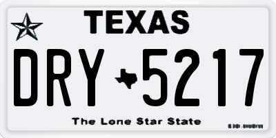 TX license plate DRY5217
