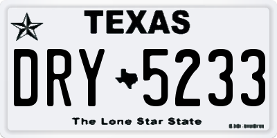 TX license plate DRY5233