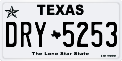 TX license plate DRY5253