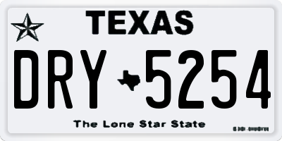 TX license plate DRY5254