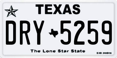 TX license plate DRY5259