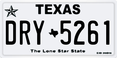 TX license plate DRY5261