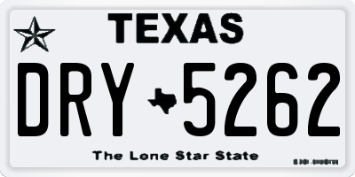 TX license plate DRY5262