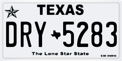 TX license plate DRY5283