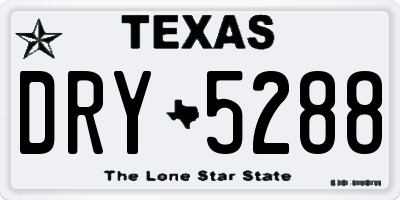 TX license plate DRY5288