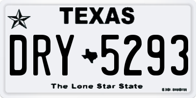 TX license plate DRY5293