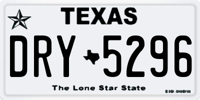 TX license plate DRY5296