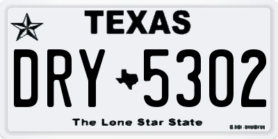 TX license plate DRY5302